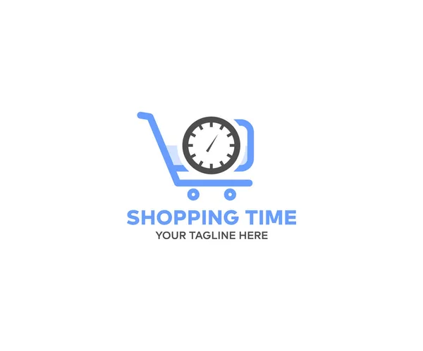 Alışveriş Konsepti Logo Tasarımı Zamanı Alışveriş Çevrimiçi Konsepti Kopyalama Alanı — Stok Vektör