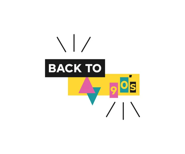 Terug Naar Het 90S Logo Ontwerp Retro Tape Recorder Neon — Stockvector