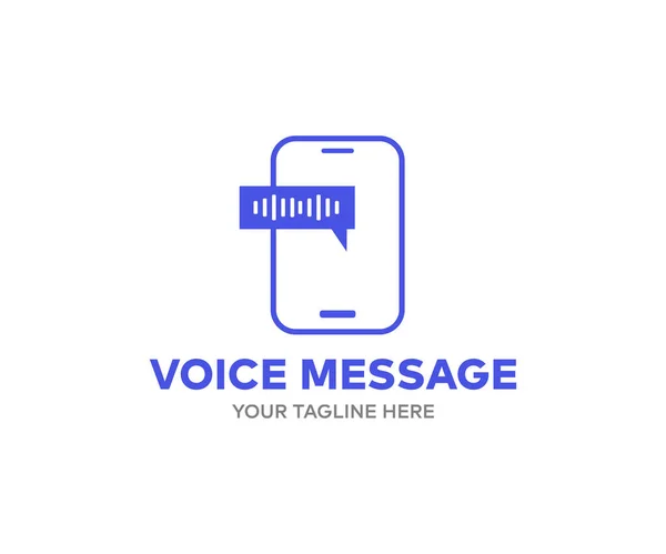 Sesli Mesajları Ayarla Akıllı Telefondan Ses Dalgası Logosu Tasarla Ses — Stok Vektör