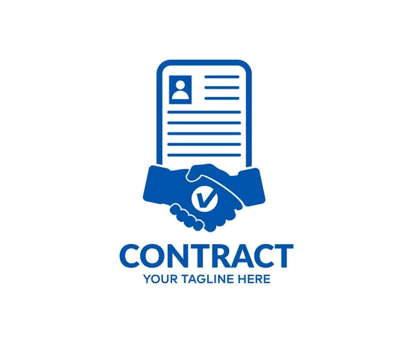 Checking Legal Contract Law Conditions Handshake Logo Design Agreement Signature — Stock vektor