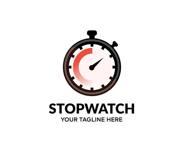 Stopwatch Timer Outline Stopwatch Alarm Logo Design Classic Mechanical Analog — Stok Vektör