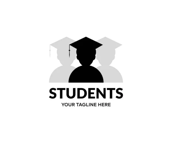 Ομάδα Διεθνών Φοιτητών Σχεδιασμός Λογότυπου Πανεπιστημιούπολης Τελετή Αποφοίτησης Στο Πανεπιστήμιο — Διανυσματικό Αρχείο