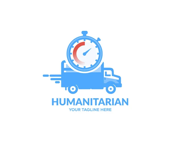 Ανθρωπιστική Βοήθεια Υλική Βοήθεια Σχεδιασμός Λογότυπου Κυβερνητικής Βοήθειας Γρήγορη Ώρα — Διανυσματικό Αρχείο