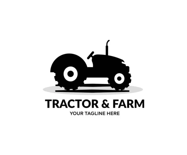 Tractor Agrícola Que Trabaja Diseño Del Logotipo Del Campo Desgarrador — Vector de stock