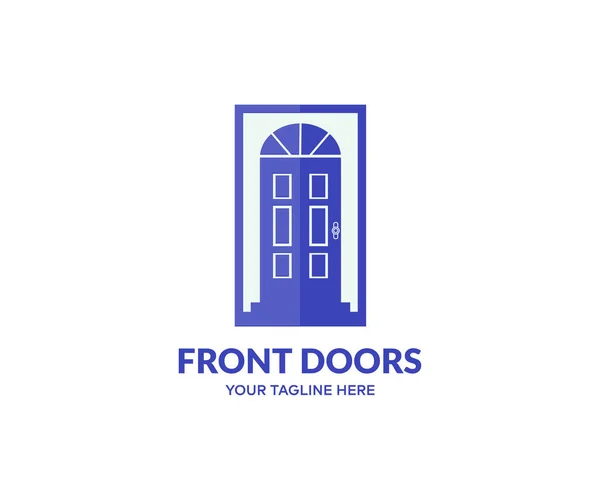 Ein Vorderer Eingang Eines Home Logo Designs Haus Außen Home — Stockvektor