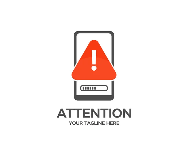 Alarm Seti Tehlike Işareti Koleksiyonu Dikkat Mobil Logo Tasarımı Tehlike — Stok Vektör