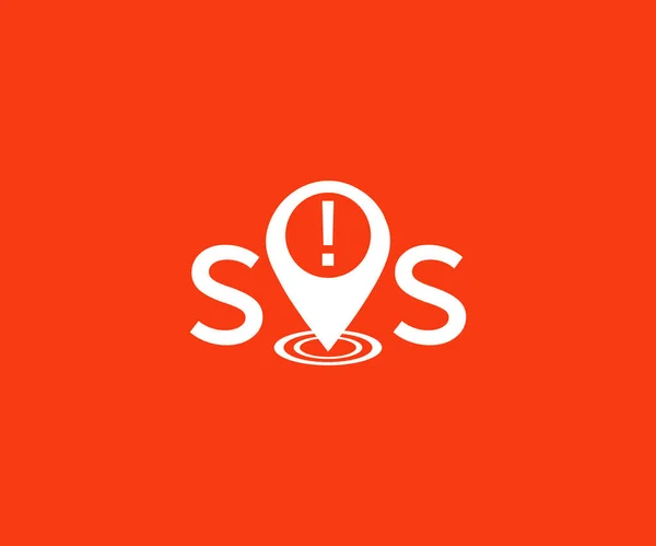 Сос Надзвичайний Дизайн Логотипу Містить Аварійну Сигналізацію Sos Довідкова Служба — стоковий вектор