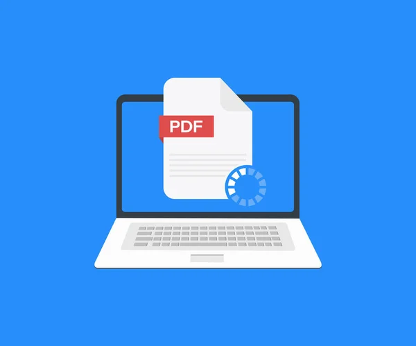 Laptop Download Pdf File Pdf Document Note Icon Logo Design — Vector de stock