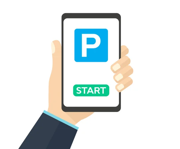 Online Parkeren Betaling Toepassing Stad Parkeren Logo Ontwerp Smart City — Stockvector