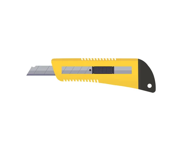 Yellow Stationery Knife Logo Design Cutter Construction Tool Vector Design – stockvektor