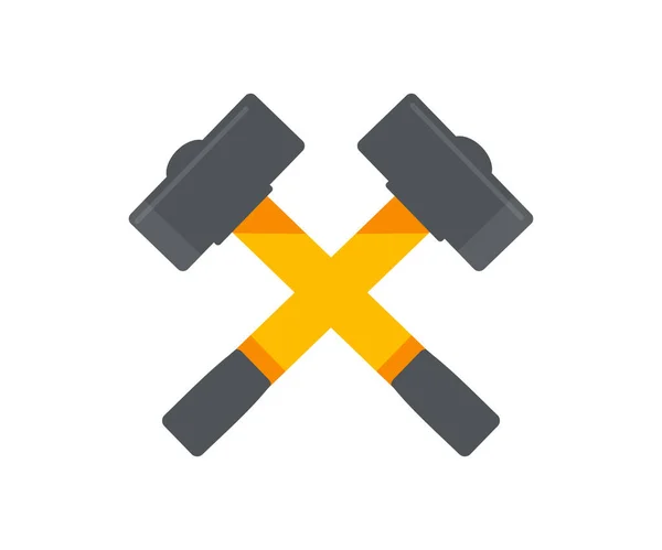 Crossed Hammers Joiner Tools Hand Tools Simple Shape Graphic Design — Image vectorielle