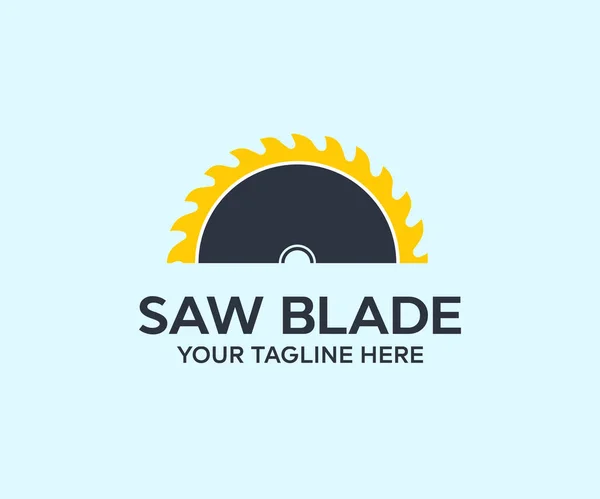 Circular Saw Blade Carpentry Woodworking Logo Design Circular Saw Blade — Archivo Imágenes Vectoriales