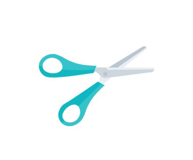 Open scissors logo design. Repair of clothes, atelier, haircut, beauty, cutting paper vector design and illustration.