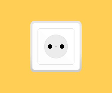 Electric socket on, Power electrical socket realistic logo design. Power electricity, outlet european  vector design and illustration.