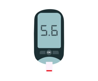 Glucose meter to check blood sugar level logo design. Test Blood Glucose For Diabetes Use as Medicine, diabetes, glycemia, health care concept vector design and illustration.