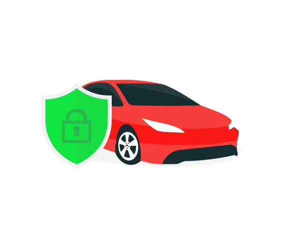 Car Insurance Policy Shield Security Concept Logo Design Car Insurance — Vector de stock