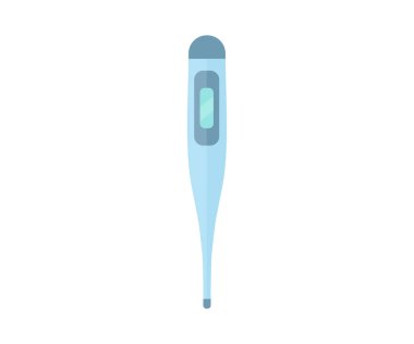 Electronic medical thermometer, Digital device icon logo design. Electronic thermometer for measuring body temperature. Elements for medical centers, pharmacies, hospitals. Concept of medicine.