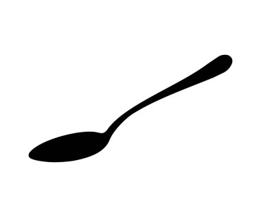 Kitchen black spoon cutlery utensil silverware food silhouette icon, logo design. Utensil illustration restaurant symbols or label like concept cooking food vector design and illustration.