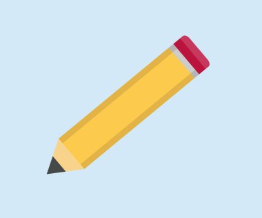 Short yellow pencil, Realistic pencil isolated cartoon with rubber eraser logo design. Educational concept, Back to school concept vector design and illustration.
