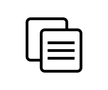 Document, paper, file copy paste text logo design. Drag and drop linear vector design and illustration.