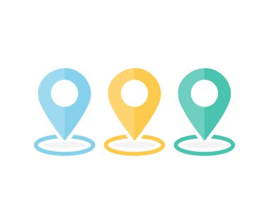 Location pin set, Map Marker, Destination Symbol, Pointer, Positon sign logo design. Flat style, GPS location symbol collection vector design and illustration.