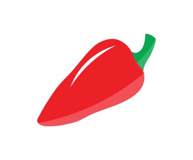 Sweet red bell pepper, Chopped paprika, Red bell pepper farming logo design. Organic vegetable garden, agriculture concept vector design and illustration.