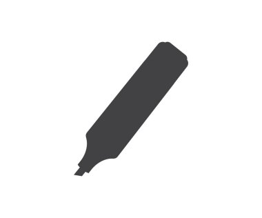 Kalem kabartması, işaret logosu tasarımı. Kalın işaretleyici vektör tasarımı ve illüstrasyonu.