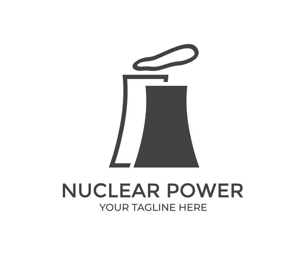Дизайн Логотипу Атомної Електростанції Ядерна Енергетика Атомна Електростанція Концепція Сталого — стоковий вектор