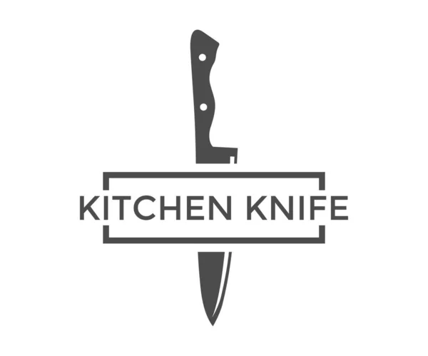 Σχεδιασμό Λογότυπου Κουζινομάχαιρου Μαχαίρι Κουζίνας Του Σεφ Απομονώνονται Λευκό Φόντο — Διανυσματικό Αρχείο
