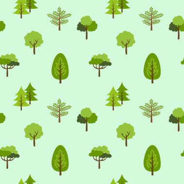 ağaç desensiz arkaplan vektör çizimi