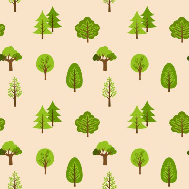 ağaç desensiz arkaplan vektör çizimi