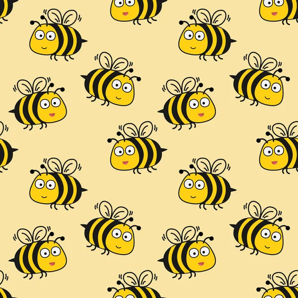 Μέλισσα Απρόσκοπτη Μοτίβο Εικονογράφηση Διάνυσμα — Διανυσματικό Αρχείο