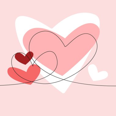 kalp aşkı sevgililer günü konsept vektör çizimi