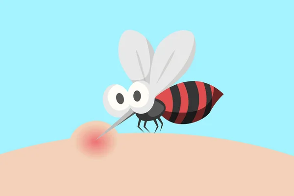 Illustration Vectorielle Piqûre Moustique Concept Fièvre Dengue — Image vectorielle