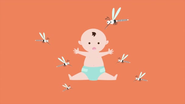 Moskitoträger Von Dengue Virus Zika Virus Malaria Steuerungskonzept Für Moskitos — Stockvideo
