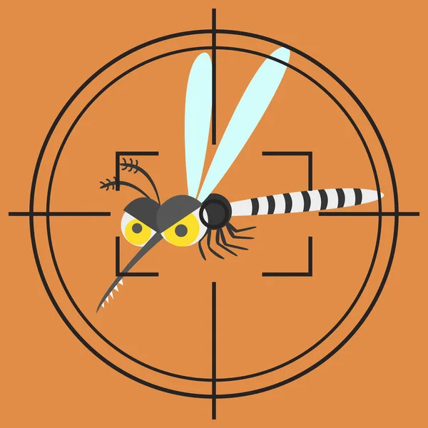 Mosquito Carrier Dengue Virus Zika Virus Malaria Mosquitoes Control Concept — Stock vektor