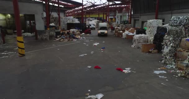 Atelier Sortare Deșeurilor Din Plastic Fluxul Lucru Pentru Reciclarea Deșeurilor — Videoclip de stoc