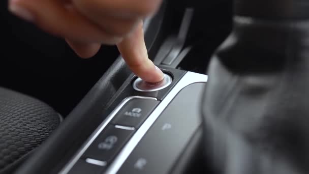 Close Ignition Button Car — Vídeo de Stock