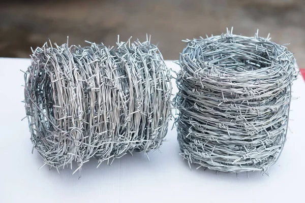 Rolls Barbed Wire Barbed Wire Used Make Fences Secure Property — Stock fotografie