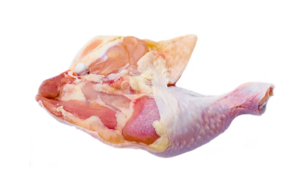 新鲜的鸡腿鸡腿鸡腿鸡腿肉 用于烹调 在白色背景下隔离 新鲜食物配料 可在不同的家禽菜单上烹调 — 图库照片