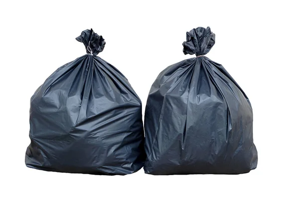 Black Bags Contain Garbage Isolated White Background Concept Waste Management — Foto de Stock