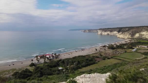 Kurion Limassol Chipre Invierno Hermosas Vistas Mar Mediterráneo Ciudad Antigua — Vídeos de Stock