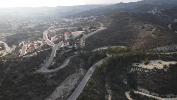 Types Cyprus Mountains Top View Mountains Human Structures Diverse Landscape — Αρχείο Βίντεο