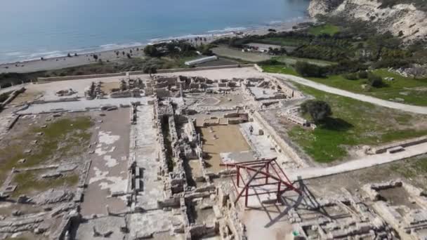 クリオン リマソール キプロス 夏と美しい景色 地中海と古代都市 考古学 — ストック動画