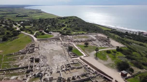 Kourion Limassol Cypr Lato Piękne Widoki Morze Śródziemne Starożytne Miasto — Wideo stockowe