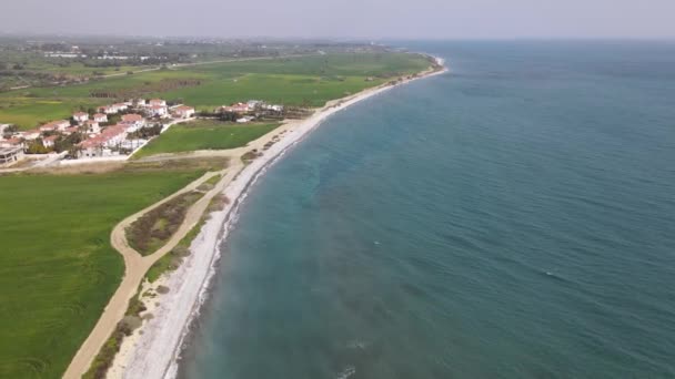 Кіпр День Пам Яті Середземноморського Моря Стріляють Дрона Денний Вид — стокове відео