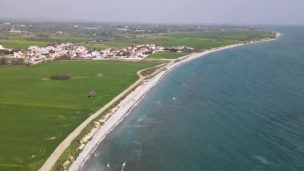 Chipre Vistas Mar Mediterráneo Durante Día Disparando Desde Dron Vistas — Vídeos de Stock