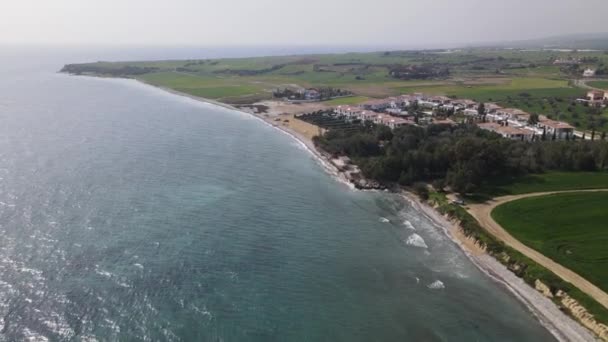 Chypre Vue Journalière Sur Mer Méditerranée Tirer Depuis Drone Vue — Video