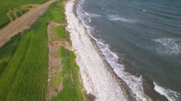 Chipre Vistas Mar Mediterráneo Durante Día Disparando Desde Dron Vistas — Vídeos de Stock