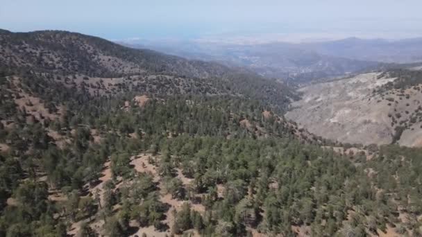 Chipre Belas Vistas Montanha Montanhas Troodos Vista Verão — Vídeo de Stock